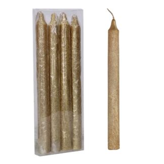 Candela paraffina confezione 4pz oro cmh25