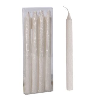 Candela paraffina confezione 4pz biancocm h25