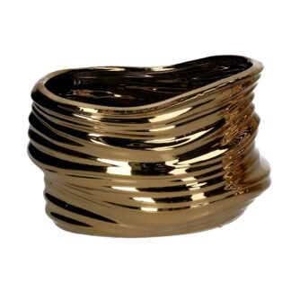 Portavaso ceramica oro cm20x13h14