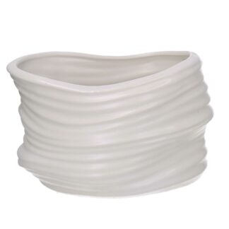 Portavaso ceramica bianco cm20x14h13