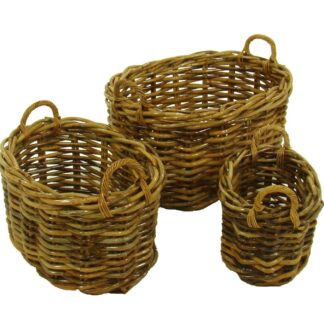 Cesta portalegna rattan alaska 1-3 ovale cm79x61h41